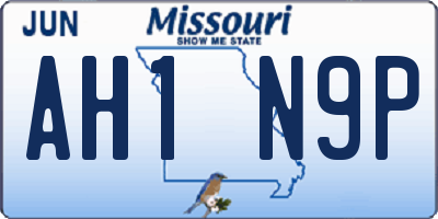 MO license plate AH1N9P