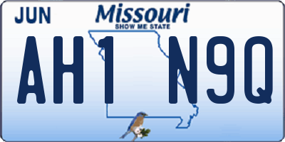 MO license plate AH1N9Q