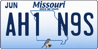 MO license plate AH1N9S