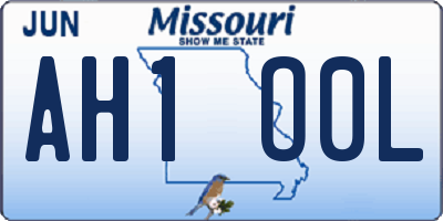 MO license plate AH1O0L