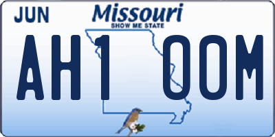 MO license plate AH1O0M