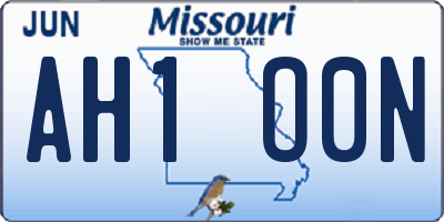 MO license plate AH1O0N