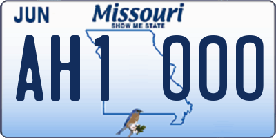 MO license plate AH1O0O