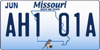 MO license plate AH1O1A