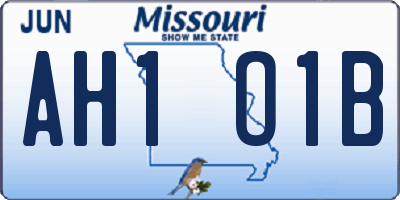 MO license plate AH1O1B