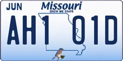 MO license plate AH1O1D