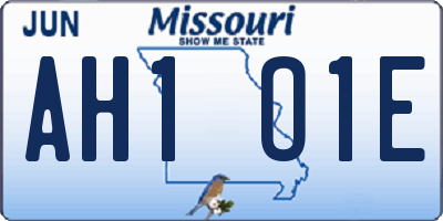 MO license plate AH1O1E