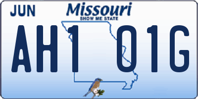 MO license plate AH1O1G