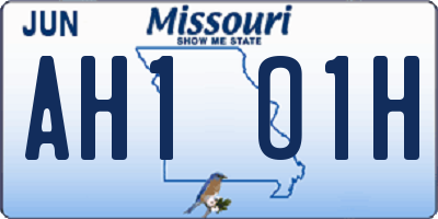 MO license plate AH1O1H