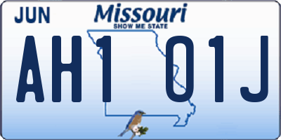 MO license plate AH1O1J