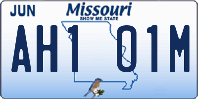 MO license plate AH1O1M