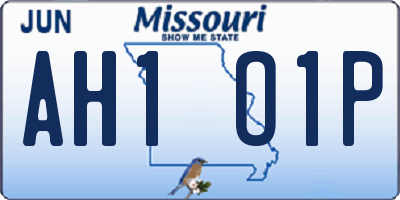 MO license plate AH1O1P