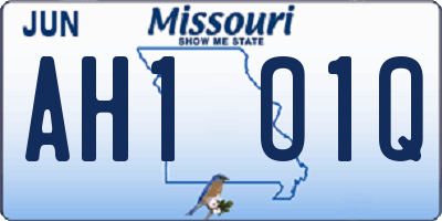 MO license plate AH1O1Q