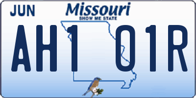 MO license plate AH1O1R