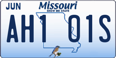 MO license plate AH1O1S