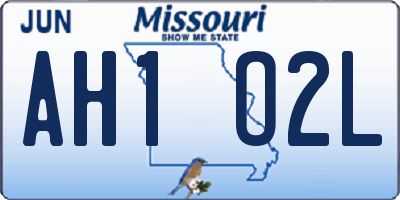 MO license plate AH1O2L