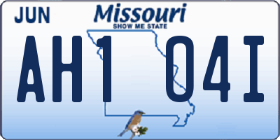 MO license plate AH1O4I