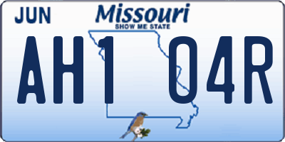 MO license plate AH1O4R