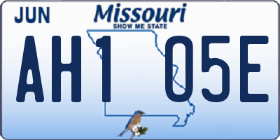 MO license plate AH1O5E