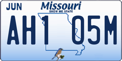 MO license plate AH1O5M