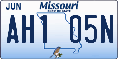 MO license plate AH1O5N