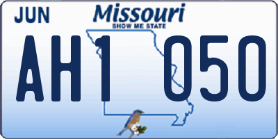 MO license plate AH1O5O