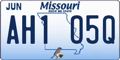 MO license plate AH1O5Q