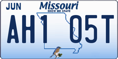 MO license plate AH1O5T