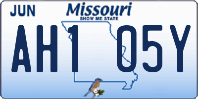 MO license plate AH1O5Y