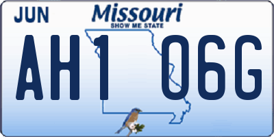 MO license plate AH1O6G