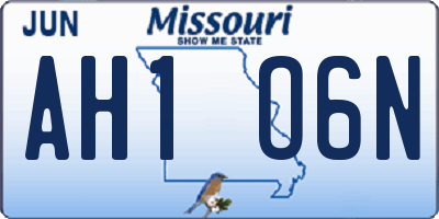 MO license plate AH1O6N