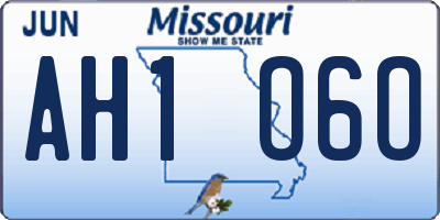 MO license plate AH1O6O