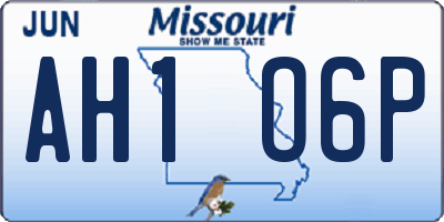 MO license plate AH1O6P