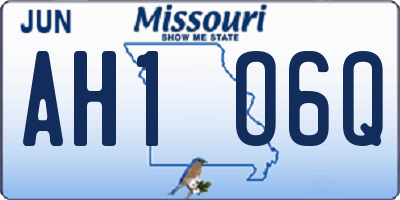 MO license plate AH1O6Q