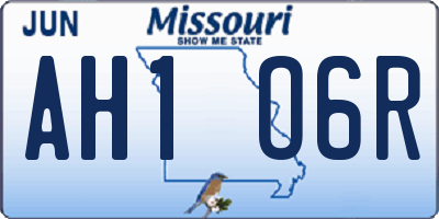 MO license plate AH1O6R