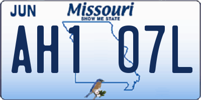 MO license plate AH1O7L