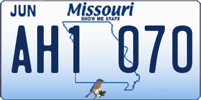 MO license plate AH1O7O