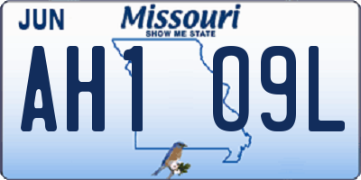 MO license plate AH1O9L