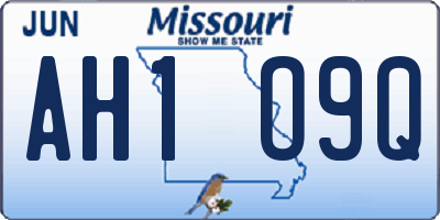 MO license plate AH1O9Q