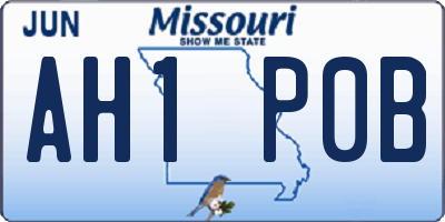 MO license plate AH1P0B