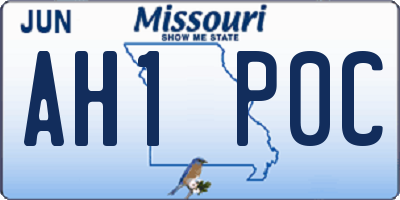 MO license plate AH1P0C