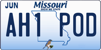 MO license plate AH1P0D