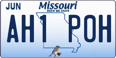 MO license plate AH1P0H