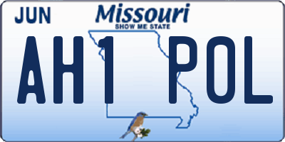 MO license plate AH1P0L