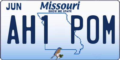 MO license plate AH1P0M