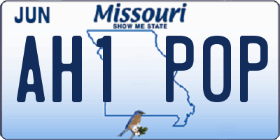 MO license plate AH1P0P