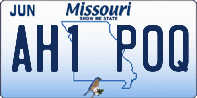 MO license plate AH1P0Q