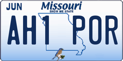 MO license plate AH1P0R