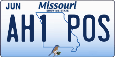 MO license plate AH1P0S