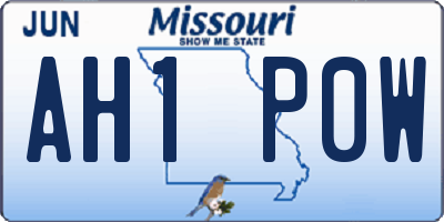 MO license plate AH1P0W